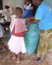 Food being distributed to children to take home