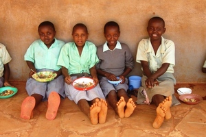 Pupils eating their lunch
