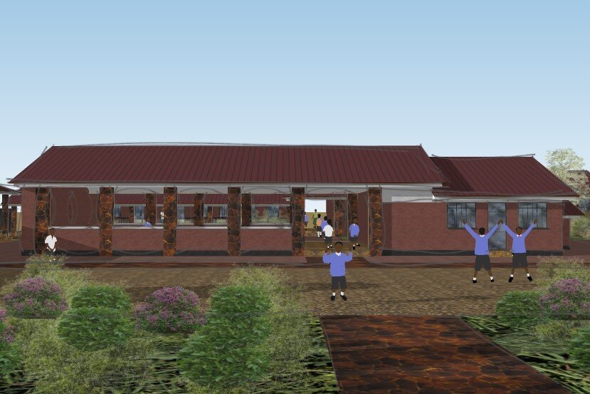 The proposed dining hall and kitchen at Mkamenyi