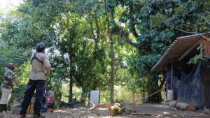 The team beginning construction