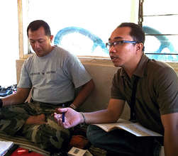 Adi and Agni discuss future plans with community