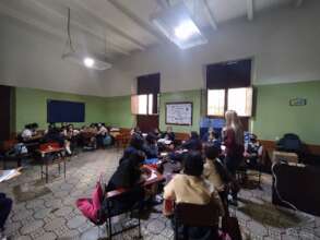 Young girls attending a "Be entrepreneur" class
