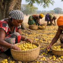 Gathering marula fruit