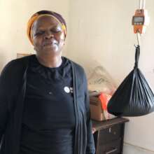 Buying marula nuts from the community