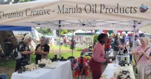 Happy manning the oil, soap and cream gazebo