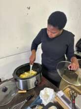 Mixing the cream
