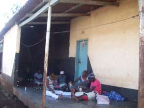 Ladies sewing using the handcrank machines