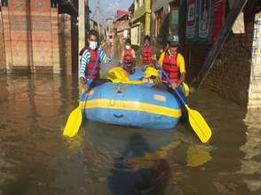 Rafts helped in rescue & relief..