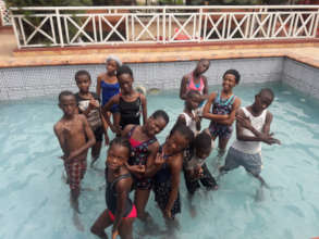 Some of the FLA Kids at their Christmas Pool Party