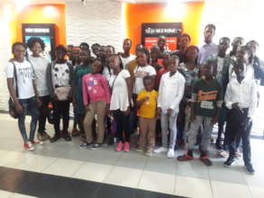 At the movies, catching some fun!