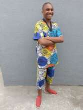 Chibuike, all dressed up for the Bloom Party
