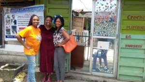Ufuoma, Stella (school owner) & Mariam (Volunteer)