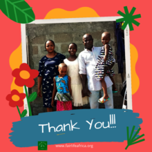 Grace and her family say thanks!