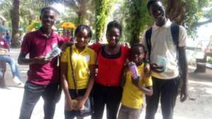 Ifeoma poses with winners of the Treasure Hunt!