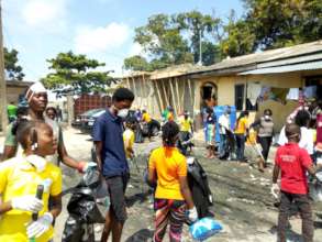 Hard at work cleaning up Jakande