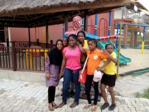 Ifeoma and Nishola pose with the girls