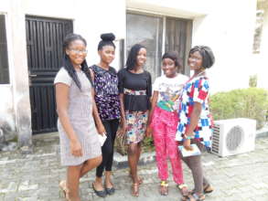 A group shot with her friends