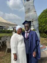 Sunday with his proud mom