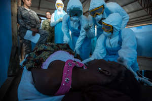 Josephine training Ebola Treatment Unit workers