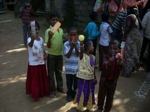Children with gifts