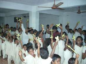 children in the hall