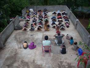 Children doing exercise