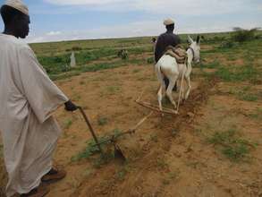 A villager tills his land in desperation