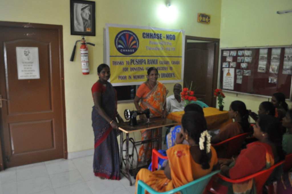 Sewing machine to poor women to earn income