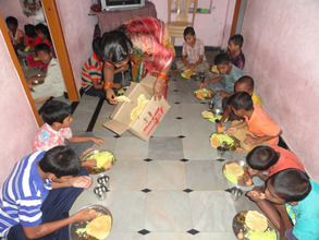 joyhome children orphanage having nutritious lunch