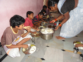 destitute orphan children in joy home having meals