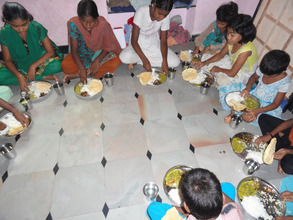 street children having lunch in joyhome orphanage