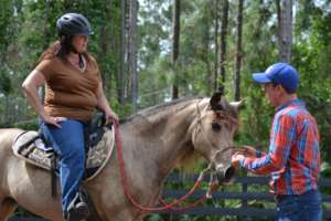 Nancy and her paso fino horse