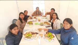 Teachers' thank you mid-year meal in Ecuador