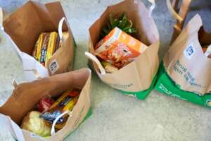 Bags full of food for people in need