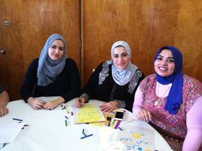 Volunteers writing letters of encouragement