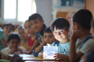 Boy and Classmates with Light