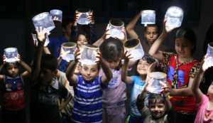 Women's Project Center - Rafah gave lights to kids