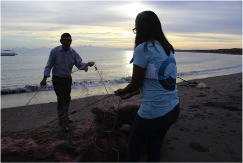 Cleaning up the beach