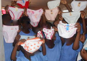Girls in the Remand Home receiving underwear