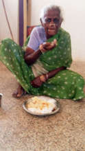 Elder eating lunch