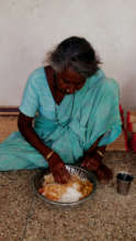 Elder eating lunch