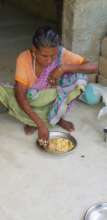 Elder eating meal