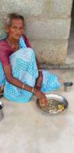 Elder eating meal