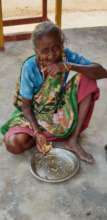 Elder eating meal