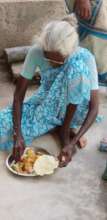 Elder eating meal