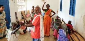 Elders are happy and dancing