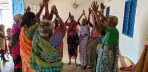 Elders are happy and dancing