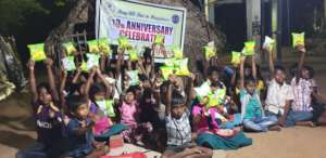 Tribal children celebrating