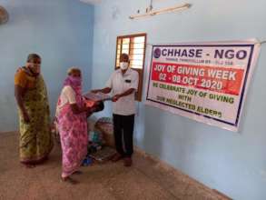 Distribution of sarees, blankets and towels