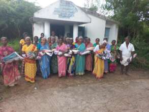 Distribution of blankets, sarees Etc